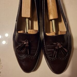 Men's Brown Leather Loafers. Bally, sz.9 with Tassels, Like New Condition